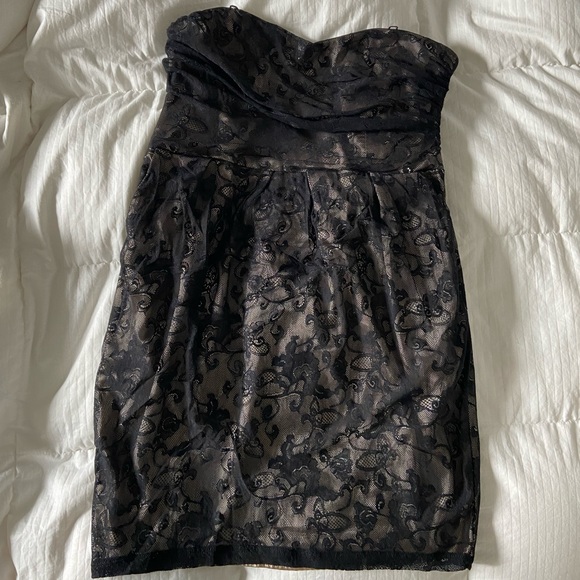 Suzi Shier | Size L Black laced Evening Cocktail Party Prompt Dress - Picture 8 of 15